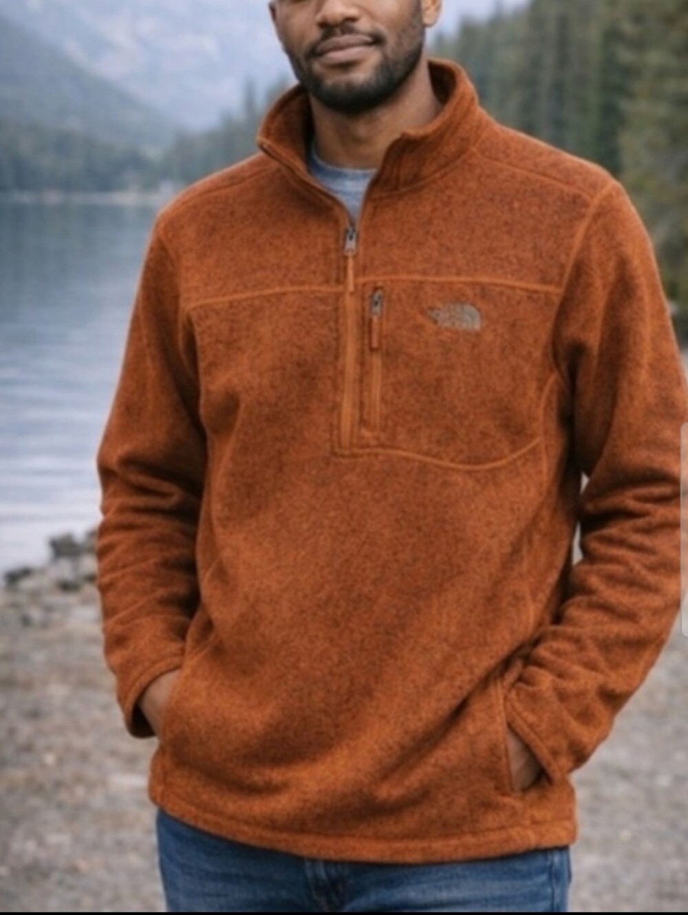 The North Face Gordon Lyons 1/4 Zip Pullover Mens Large Fleece Sweater Jacket